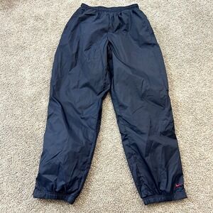 VTG Y2K Nike Windbreaker Track Pants Mens XL Navy Lined Baggy Wide Zip Black Tag